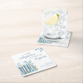 Ein neues Kapitel Blaues Babyshower Rechteckiger Pappuntersetzer (Vor Ort)