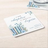 Ein neues Kapitel Blaues Babyshower Rechteckiger Pappuntersetzer (angewinkelt)