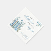 Ein neues Kapitel Blaues Babyshower Serviette (Ecke)