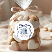 Ein neues Kapitel Blue Bow-Brautparty Runder Aufkleber