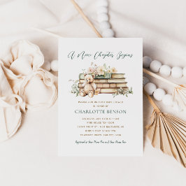 Ein neues Kapitel Blumenbuch Thema Babydusche Einladung