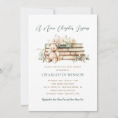 Ein neues Kapitel Blumenbuch Thema Babydusche Einladung (Vorderseite)