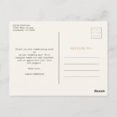 Ein neues Kapitel Brautparty Vielen Dank Postkarte (Rückseite)