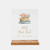 Ein neues Kapitel-Bücher-Brautparty Acrylschild (Vorderseite)