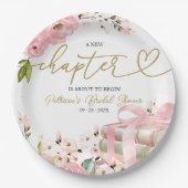 Ein neues Kapitel-Bücher-Brautparty Pappteller (Vorderseite)