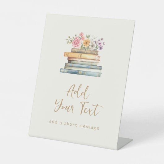 Ein neues Kapitel-Bücher-Brautparty Sockelschild (Vorderseite)