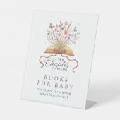 Ein neues Kapitel Bücher für Babydusche Sockelschild (Vorderseite)