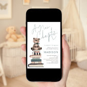 Ein neues Kapitel Bücher Teddy Bear Baby Dusche Einladung