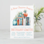 Ein neues Kapitel fängt an, Buchthema-Brautparty Einladung (Stehend Vorderseite)