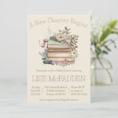 Ein neues Kapitel fängt an, Buchthema-Brautparty Einladung (Stehend Vorderseite)