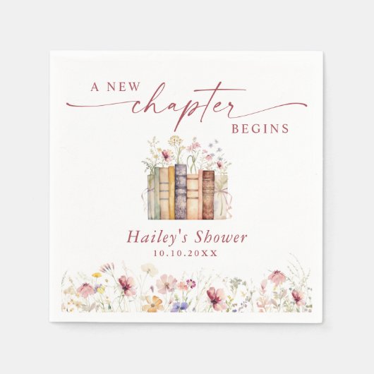 Ein neues Kapitel fängt an, Buchthema-Brautparty Serviette (Vorderseite)