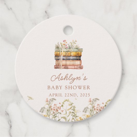Ein neues Kapitel fängt Babydusche-Liebesmarken an Geschenkanhänger (Vorderseite)