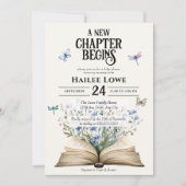 Ein neues Kapitel fängt die blaue Wildblume der Ba Einladung (Vorderseite)