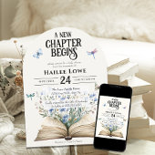 Ein neues Kapitel fängt die blaue Wildblume der Ba Einladung