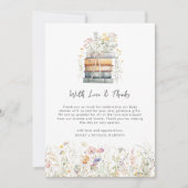 Ein neues Kapitel fängt Wildblume Baby Dusche an Dankeskarte (Vorderseite)