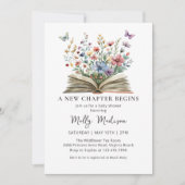 Ein neues Kapitel fängt Wildblume Baby Dusche an Einladung (Vorderseite)