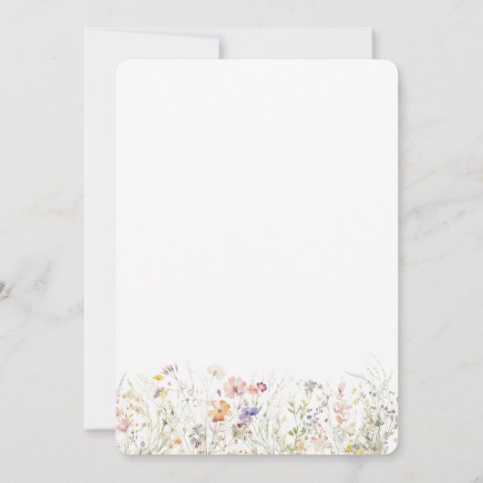 Ein neues Kapitel fängt Wildblume Baby Dusche an Einladung (Rückseite)