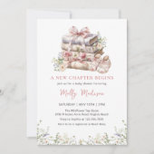 Ein neues Kapitel fängt Wildblume Baby Dusche an Einladung (Vorderseite)