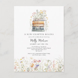 Ein neues Kapitel fängt Wildblume Baby Dusche an Postkarte