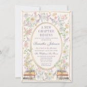 Ein neues Kapitel Floral Storybook Brautparty Einladung (Vorderseite)