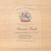 Ein neues Kapitel-Geschichte-Brautparty Acryleinladungen (Vorderseite)