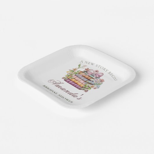 Ein neues Kapitel-Geschichte-Brautparty Pappteller (Gewinkelt)