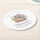 Ein neues Kapitel-Geschichte-Brautparty Runder Pappuntersetzer (Angewinkelt)