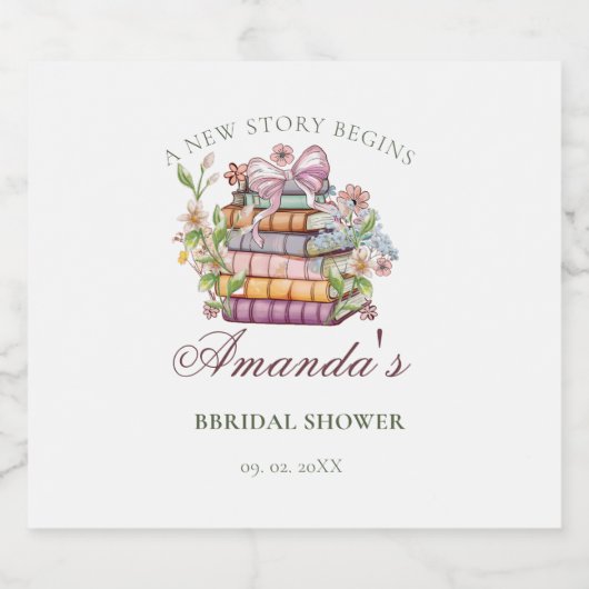 Ein neues Kapitel-Geschichte-Brautparty Schaumweinetikett (Einzelnes Label)