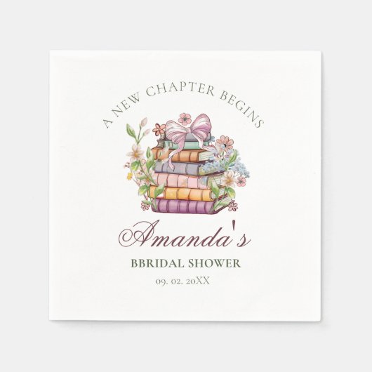 Ein neues Kapitel-Geschichte-Brautparty Serviette (Vorderseite)