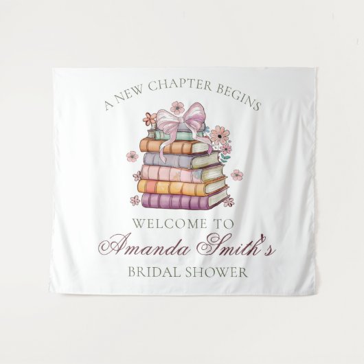 Ein neues Kapitel-Geschichte-Brautparty Wandteppich (Vorderseite (Horizontal))