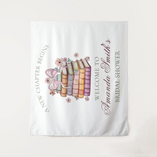 Ein neues Kapitel-Geschichte-Brautparty Wandteppich (Vorderseite)