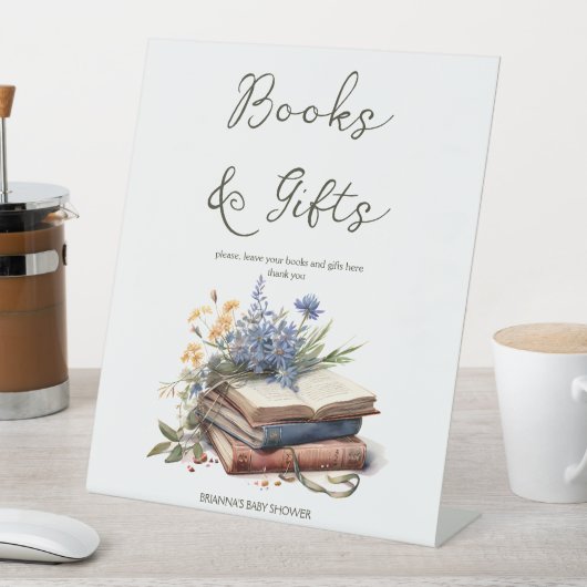 Ein neues Kapitel-Geschichte-Buch Babyduschgeschen Sockelschild (In Situ)