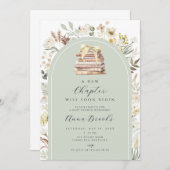 ein neues Kapitel geschlechtsneutral Baby Dusche Einladung (Vorne/Hinten)