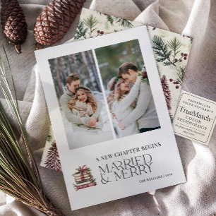 Ein neues Kapitel Hochzeit & Freude Frischvermählt Feiertagskarte