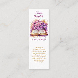 Ein neues Kapitel Hydrangea Lesezeichen Gunst Telefonnummerkarte