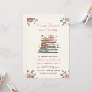Ein neues Kapitel ist auf dem Weg, Bücher, rosa Bl Einladung