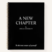 Ein neues Kapitel | Modernes Schwarz Notizblock (Vorderseite)