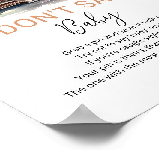 Ein neues Kapitel Say Baby Shower Sign Sign Poster (Ecke)