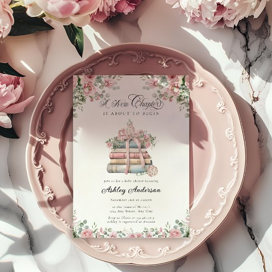 Ein neues Kapitel Storybook Kinderdusche Einladung