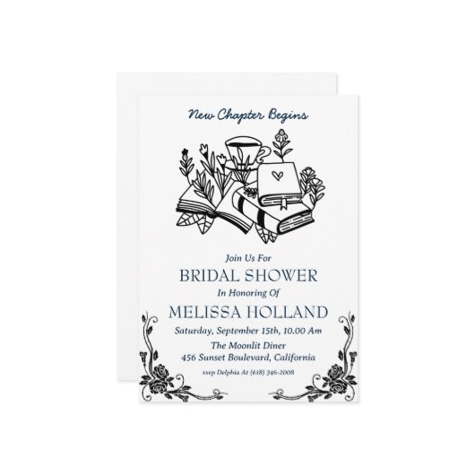 ein neues Kapitel über Brautduscheinladungen Einladung (Vorderseite/Rückseite Beispiel)