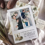 Ein neues Kapitel Verheiratet und gemütliches neut Feiertagskarte<br><div class="desc">Behalt es einfach, stilvoll und herzlich mit dieser Verheirateten & Merry Karte. Mit zwei großen Fotos und dem rührenden Satz "Ein neues Kapitel beginnt", soll Ihre Liebe präsentiert werden, während die rustikale Abbildung von Kiefern und gemütlichen Details eine saisonale Oberfläche hinzufügt. 💍 Erste verheiratete Weihnachtszucht 📸 Zwei-Foto-Layout für kühnen, schönen...</div>