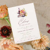 Ein neues Kapitel Wein & Bücher Brautparty Einladung