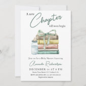 Ein neues Kapitel wird bald beginnen Baby Dusche Einladung (Vorderseite)