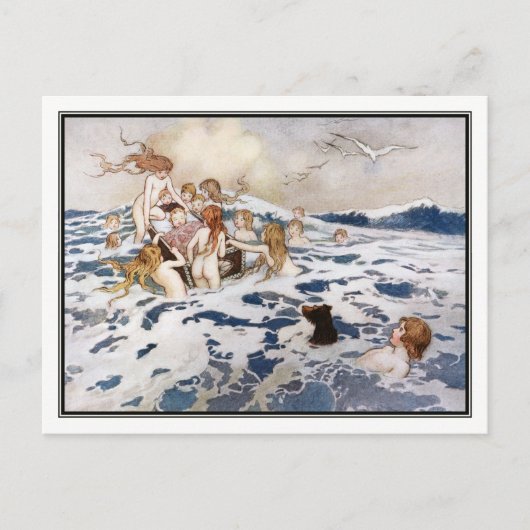 Ein neues Water Baby von Warwick Goble Postkarte (Vorderseite)