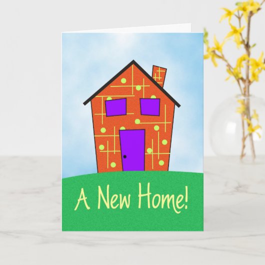 Ein neues Zuhause! Karte (Gelbe Blume)