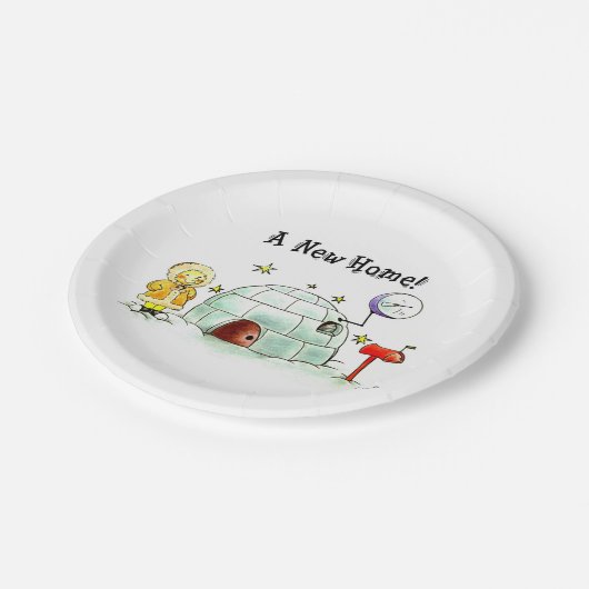 ein neues Zuhausehaus-Party Pappteller (Schrägansicht)