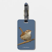 Ein neugieriger Bewick's Wren im Baum Gepäckanhänger (Rückseite vertikal)