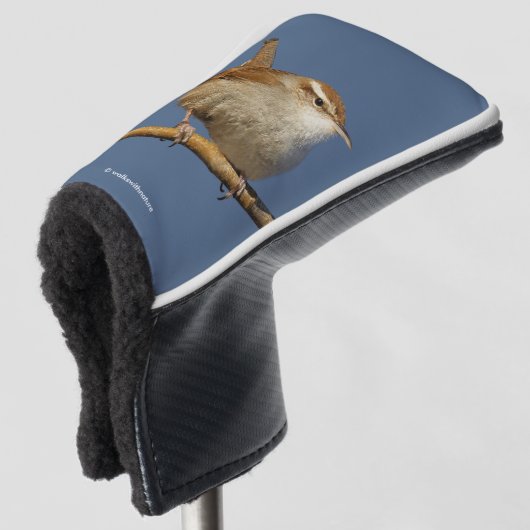 Ein neugieriger Bewick's Wren im Baum Golf Headcover (3/4 Vorderseite)