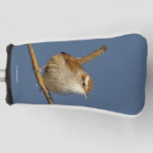 Ein neugieriger Bewick's Wren im Baum Golf Headcover (Vorderseite)