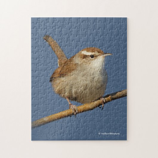 Ein neugieriger Bewick's Wren im Baum Puzzle (Vertikal)